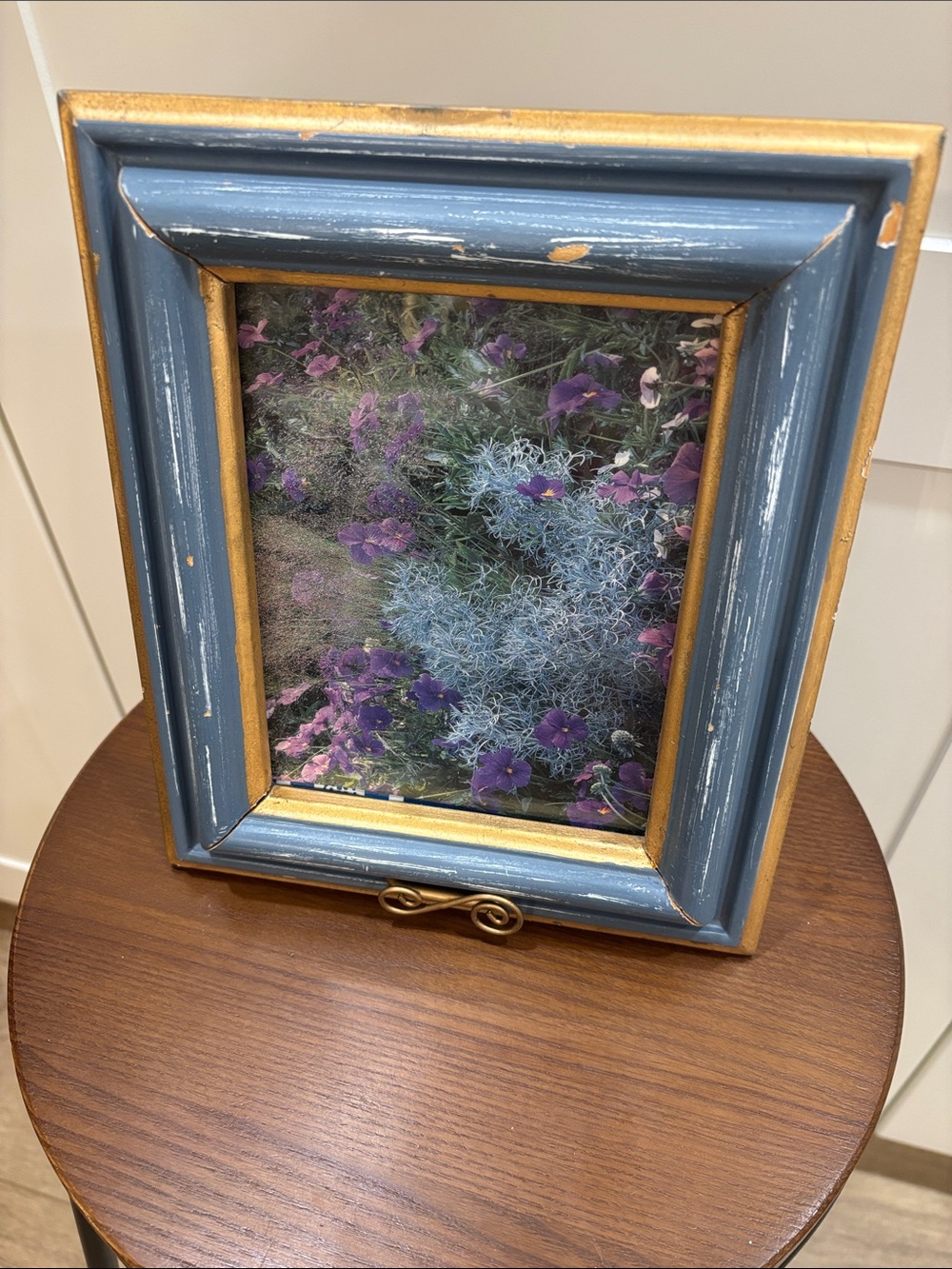 Blue and Gold Distressed Picture Frame - Home Accents